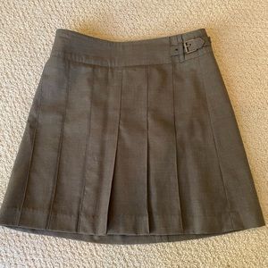 Army green pleated Laundry Mini Skirt